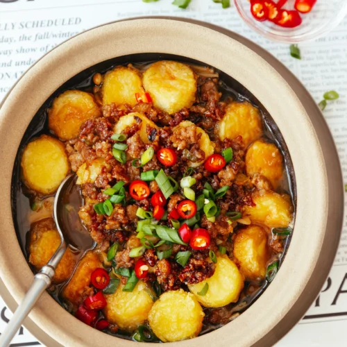 egg tofu with minced pork