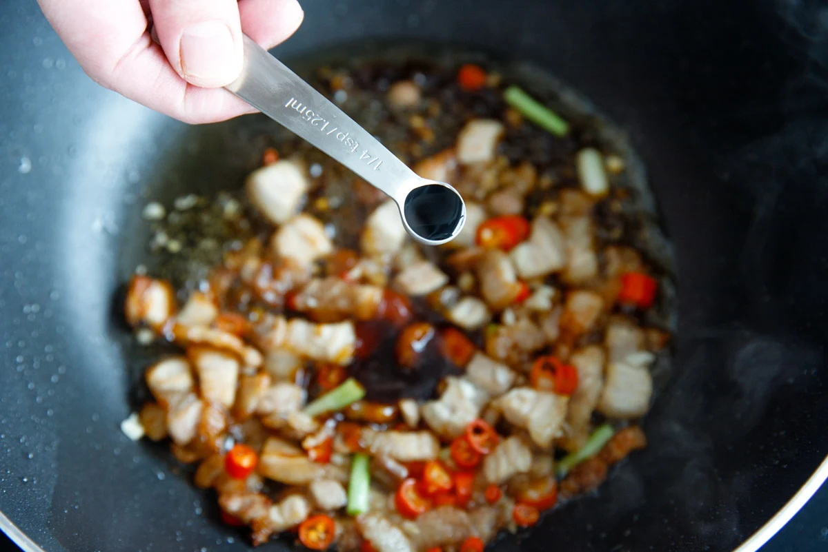 pickled bok choy with pork belly