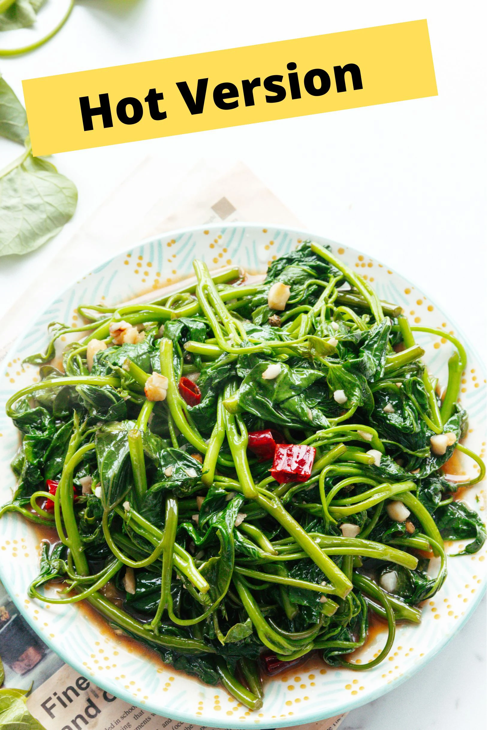 sweet potato leaf stir fry | chinasichuanfood.com